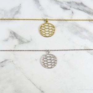 Oval Matte Gold Silver Milly Necklace